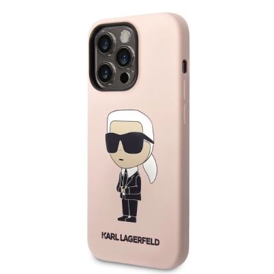 2. Karl Lagerfeld Silicone Ikonik MagSafe case for iPhone 14 Pro - pink