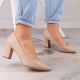 3. Women's nude pumps with a block heel Sergio Leone PB414