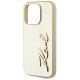 6. Karl Lagerfeld Wrinkled Metal Signature iPhone 15 Pro Case - Gold