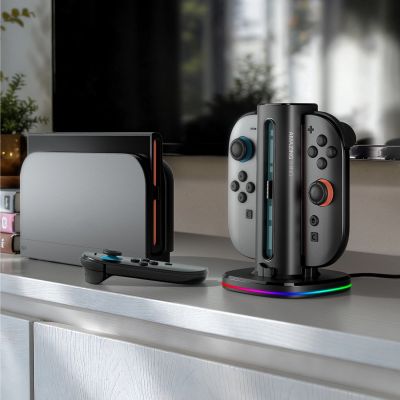 10. AmazingThing Thunder Pro PlayDock Charger for Nintendo Switch 2 Controllers - Black