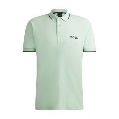 6. Boss Paddy Pro Open Green Men's Regular Fit Polo Shirt (50469102-388)