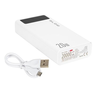 5. BLOW POWER BANK 20000MAH QC+PD 20W + LIGHTNING WHITE PB20E