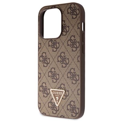 7. Guess GUHCP14LP4TDSCPW case for iPhone 14 Pro - brown Crossbody 4G Metal Logo