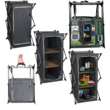 FOLDABLE TRAVEL CABINET WITH 3 SHELVES 49x53x95CM CAMP ACTIVE