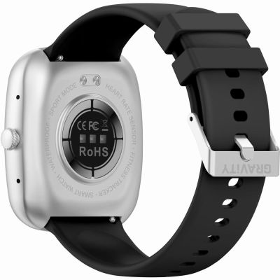 9. GRAVITY GT18-5 Women's Smartwatch Black Silicone Strap + Gray Strap