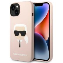 Karl Lagerfeld Silicone Karl's Head MagSafe Case for iPhone 14 Plus - Light Pink