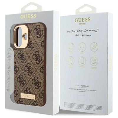 8. Guess 4G Logo Plate MagSafe iPhone 16 Plus Case - Brown