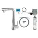 Kitchen faucet with water filtration kit and pull-out spout