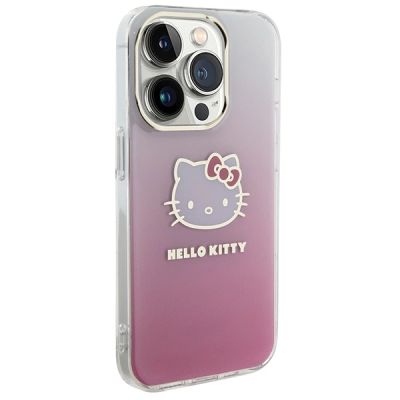 4. Hello Kitty IML Gradient Electrop Kitty Head case for iPhone 14 Pro Max - pink