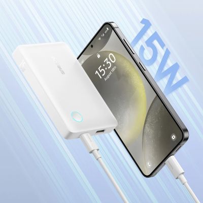 13. Baseus EnerFill FP11 10000mAh 15W Power Bank with White USB-C Cable 20V/3A 30cm - White