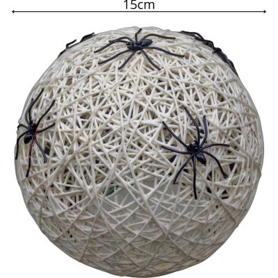 10. DECORATIVE BALL LAMP WITH SPIDER LED 15CM HALLOWEEN WHITE