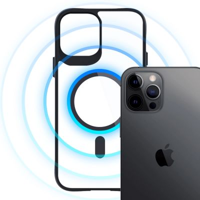4. 3mk Satin Armor MagCase with MagSafe for iPhone 12 Pro Max - Clear with Black Frame