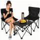 27. FOLDABLE TOURIST SET 3IN1 TABLE AND 2 CHAIRS BLACK ENERO CAMP