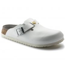 Birkenstock Boston ESD White men's clogs genuine leather medic slippers regular wide (0061370)