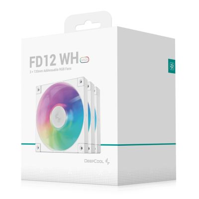 10. Deepcool R-FD12-BKAPN3-G ARGB-3 IN 1 Performance Fan 120mm Fan White 3-Pack