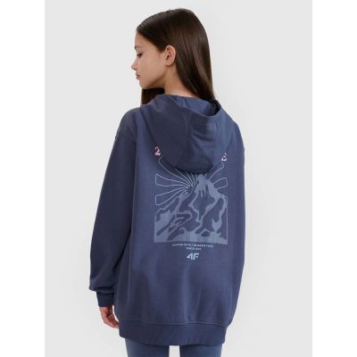 4. Girls' sweatshirt with a hood, 4F 4FJWSS25TSWSF1482-22S