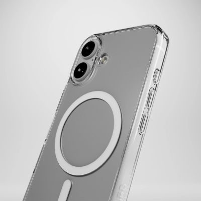 8. Puro Impact Clear D3O MagSafe Silicone Case for iPhone 16 - Transparent