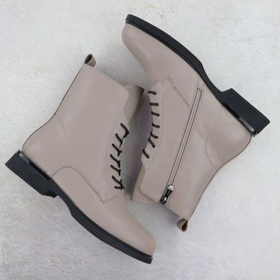 4. Women's leather ankle boots, beige, Filippo DBT7222