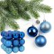 DECORATIVE PLASTIC BAUBLE SAFE 27 PCS diameter 6 cm BLUE MICA