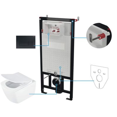 6-in-1 concealed toilet set
