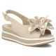 Women's leather wedge sandals beige Filippo DS7045/26