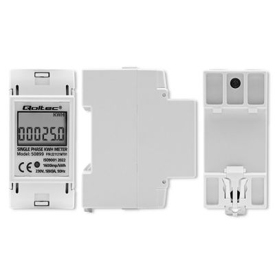 7. QOLTEC SINGLE-PHASE ENERGY CONSUMPTION METER FOR DIN RAIL | 230V | LCD | 2P