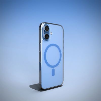 9. Puro Lite Mag TPU+PC Case Compatible with MagSafe for iPhone 17 - Transparent with Blue Ring