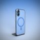 9. Puro Lite Mag TPU+PC Case Compatible with MagSafe for iPhone 17 - Transparent with Blue Ring