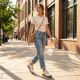 23. Women's leather suede platform shoes, white Filippo DP6776