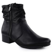 Women's black leather high-heeled ankle boots Rieker 78656-00