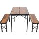 8. FOLDABLE CAMPING TABLE 90x60x70CM AND 2 BENCHES 87x23x39CM WOOD