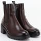 4. Women's ankle boots with a block heel, insulated, brown, Potocki SZ12742