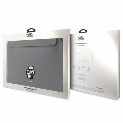 4. Karl Lagerfeld Saffiano Karl&Choupette case for a 16" laptop - silver