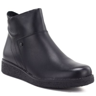 Sergio Leone BT-12-S Black Leather Wedge Ankle Boots