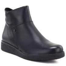 Sergio Leone BT-12-S Black Leather Wedge Ankle Boots