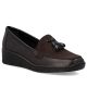 Rieker 53771-25 women's leather wedge shoes, comfortable brown