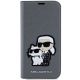 3. Karl Lagerfeld KLBKP14SSANKCPG iPhone 14 6.1" bookcase silver/silver Saffiano Karl & Choupette