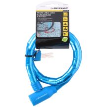 DUNLOP BLUE SPIRAL BIKE LOCK WITH KEY, HOSE, 18MMx80CM