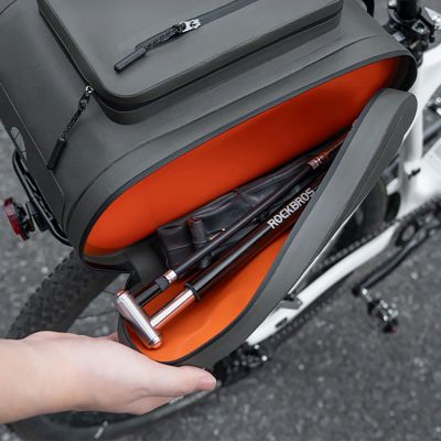 3. Rockbros waterproof bike pannier, for trunk, capacity 14l - gray