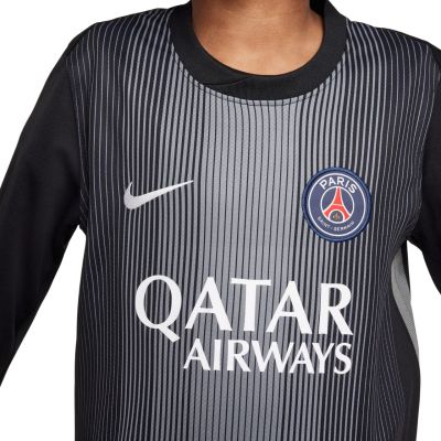 6. Nike PSG Goalkeeper Stadium 2025/26 Kids' Jersey Black HJ5267 010
