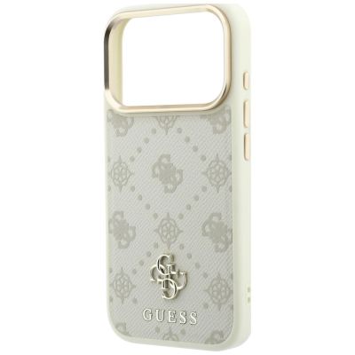 6. Guess Peony 4G Small Logo MagSafe case for iPhone 17 Pro / 18 Pro - beige