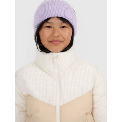 5. Girls' puffer jacket with synthetic down filling 4F 4FJRAW25TDJAF0807-12S