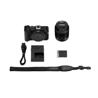 2. Canon camera with 24.2 megapixels, image stabilizer, Wi-Fi, user manual, CMOS sensor, ISO sensitivity (max.) 32000, black