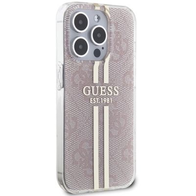 4. Guess IML 4G Gold Stripe case for iPhone 15 Pro - pink