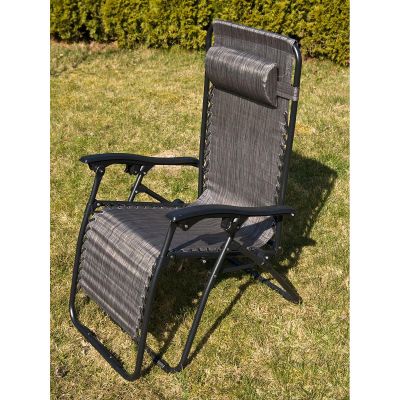 2. FOLDABLE GARDEN CHAIR MULTIFUNCTIONAL 175X52/65X107CM GRAY