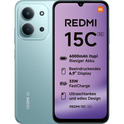 2. Xiaomi Redmi 15C 5G Dual Sim Smartphone 4GB RAM 128GB - Mint Green