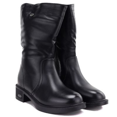8. Women's insulated ankle boots with a block heel, black Vinceza 85222