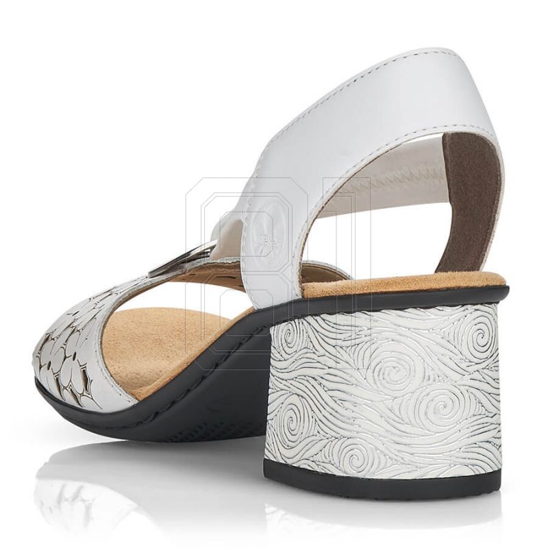 17. Leather sandals with rubber Rieker W RKR433 white