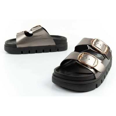 8. Lee Cooper shoes women's slippers silver comfortable platform fashionable