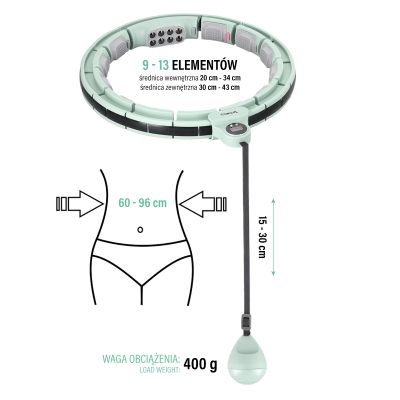 11. Hula Hop HMS HHM13 with magnets, weight and counter green